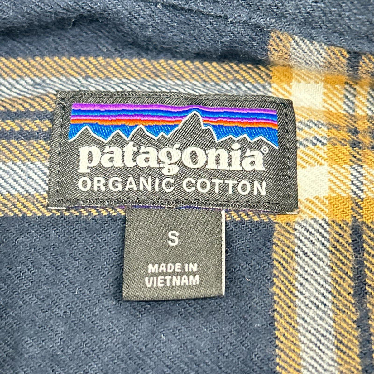 Patagonia パタゴニア 42400 ブルー チェック ロングスリーブ ミッドウェイト フィヨルド フランネルシャツ トップス