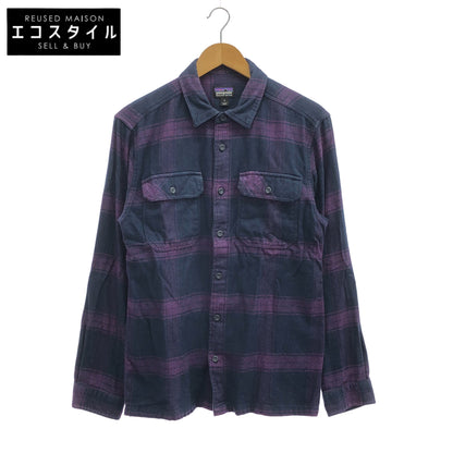 Patagonia パタゴニア 53947 ネイビー チェック ロングスリーブ フィヨルド フランネルシャツ トップス