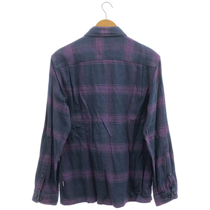 Patagonia パタゴニア 53947 ネイビー チェック ロングスリーブ フィヨルド フランネルシャツ トップス