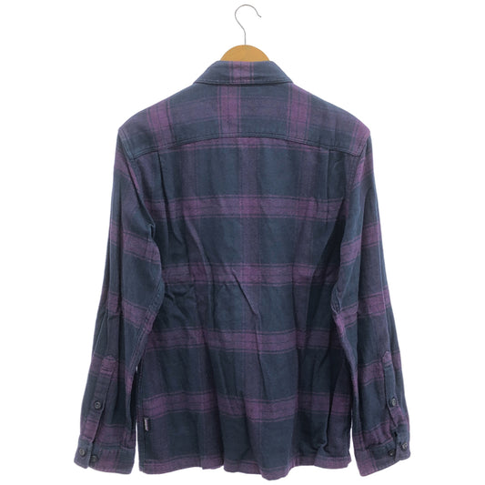 Patagonia パタゴニア 53947 ネイビー チェック ロングスリーブ フィヨルド フランネルシャツ トップス