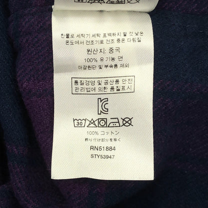 Patagonia パタゴニア 53947 ネイビー チェック ロングスリーブ フィヨルド フランネルシャツ トップス
