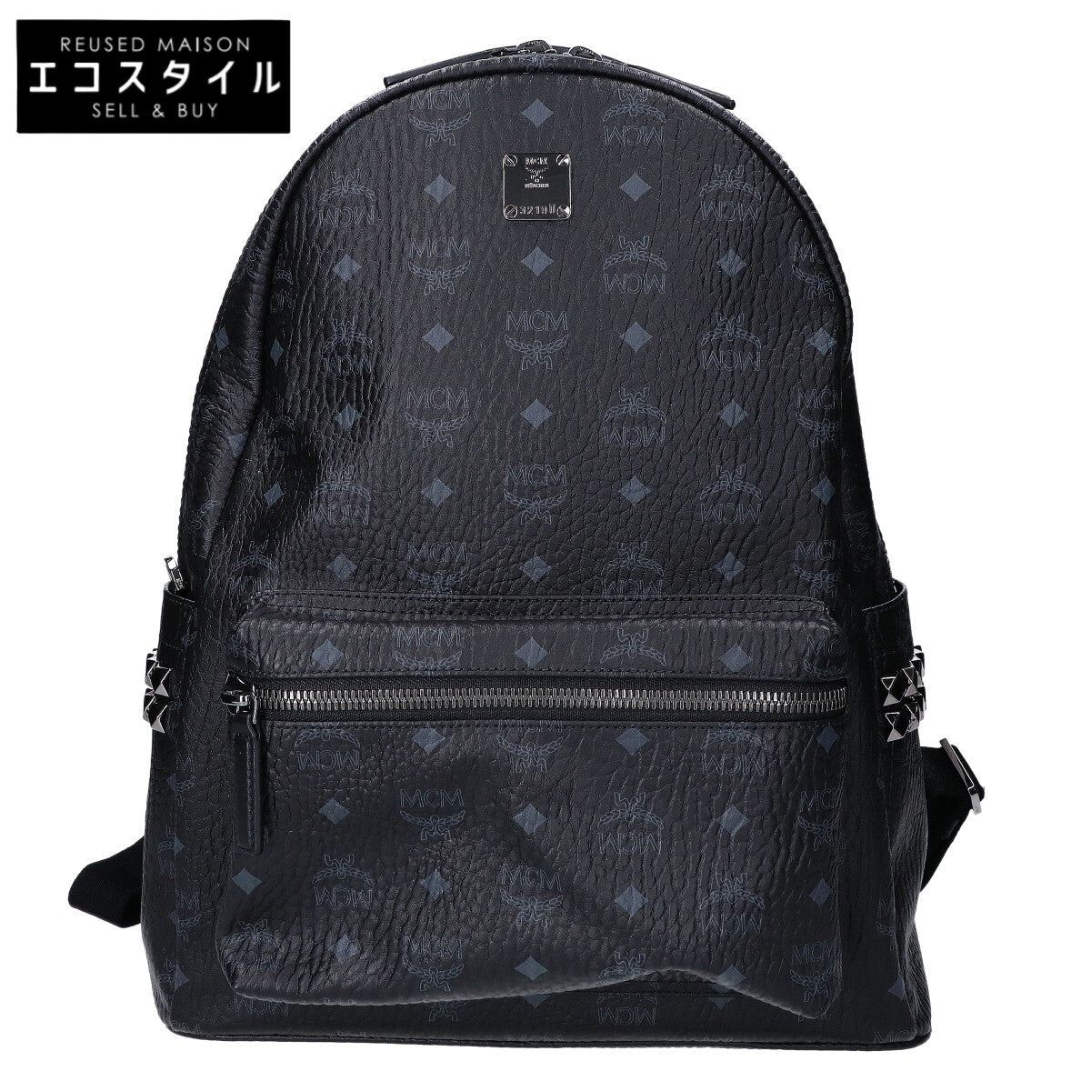 MCM エムシーエム 新品同様 MMK6SVE38BK001 ヴィセトス サイドスタッズ バックパック リュック バックパック