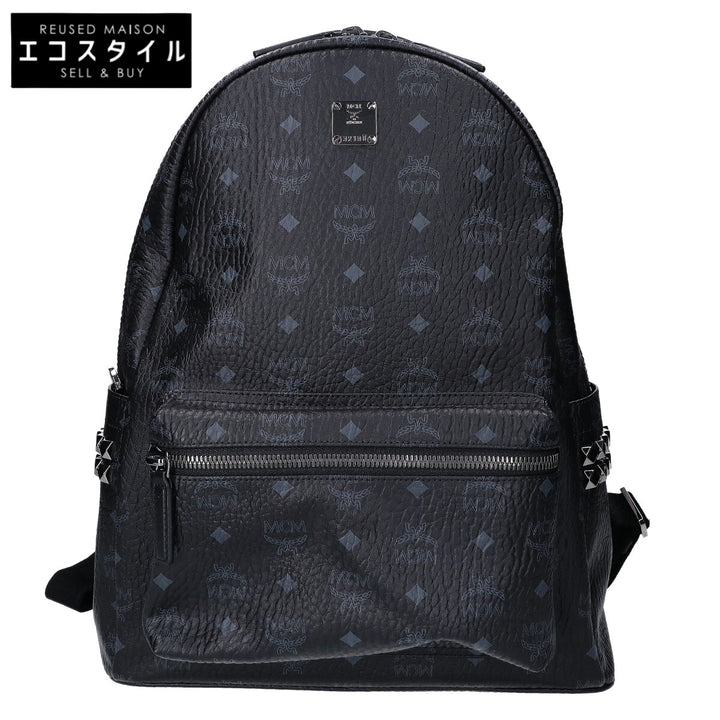 MCM エムシーエム 新品同様 MMK6SVE38BK001 ヴィセトス サイドスタッズ バックパック リュック バックパック