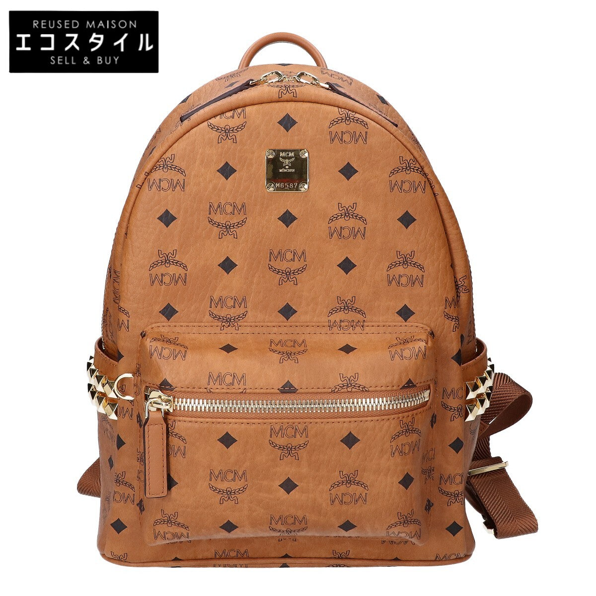 MCM エムシーエム 新品未使用 MMKEAVE14CO001 STARK ヴィセトス サイドスタッズ バックパック リュック バックパック