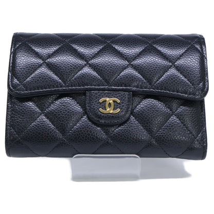 CHANEL シャネル AP0232 キャビアスキン マトラッセ ミディアム フラップ ウォレット 3つ折り財布 三つ折り財布（小銭入れあり）