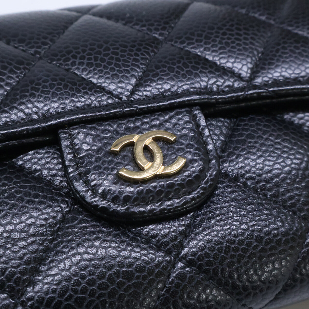 CHANEL シャネル AP0232 キャビアスキン マトラッセ ミディアム フラップ ウォレット 3つ折り財布 三つ折り財布（小銭入れあり）