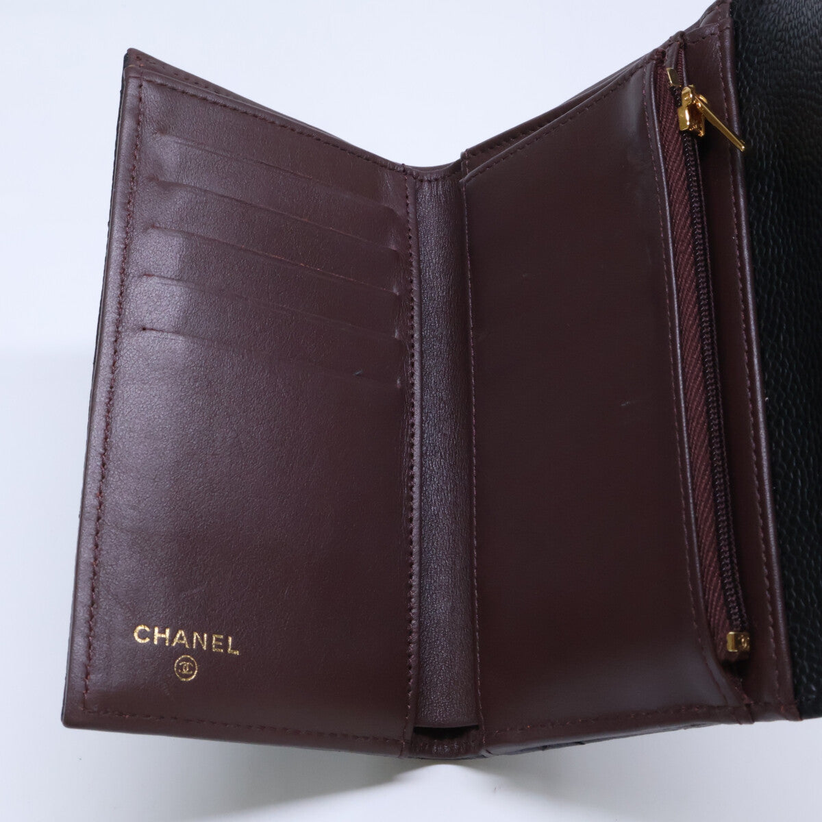 CHANEL シャネル AP0232 キャビアスキン マトラッセ ミディアム フラップ ウォレット 3つ折り財布 三つ折り財布（小銭入れあり）