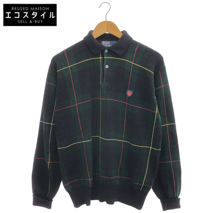 POLObyRalphLauren ポロラルフローレン グリーン コットン タータンチェック ニット ポロシャツ トップス