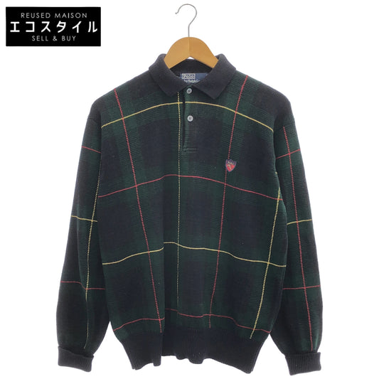 POLObyRalphLauren ポロラルフローレン グリーン コットン タータンチェック ニット ポロシャツ トップス