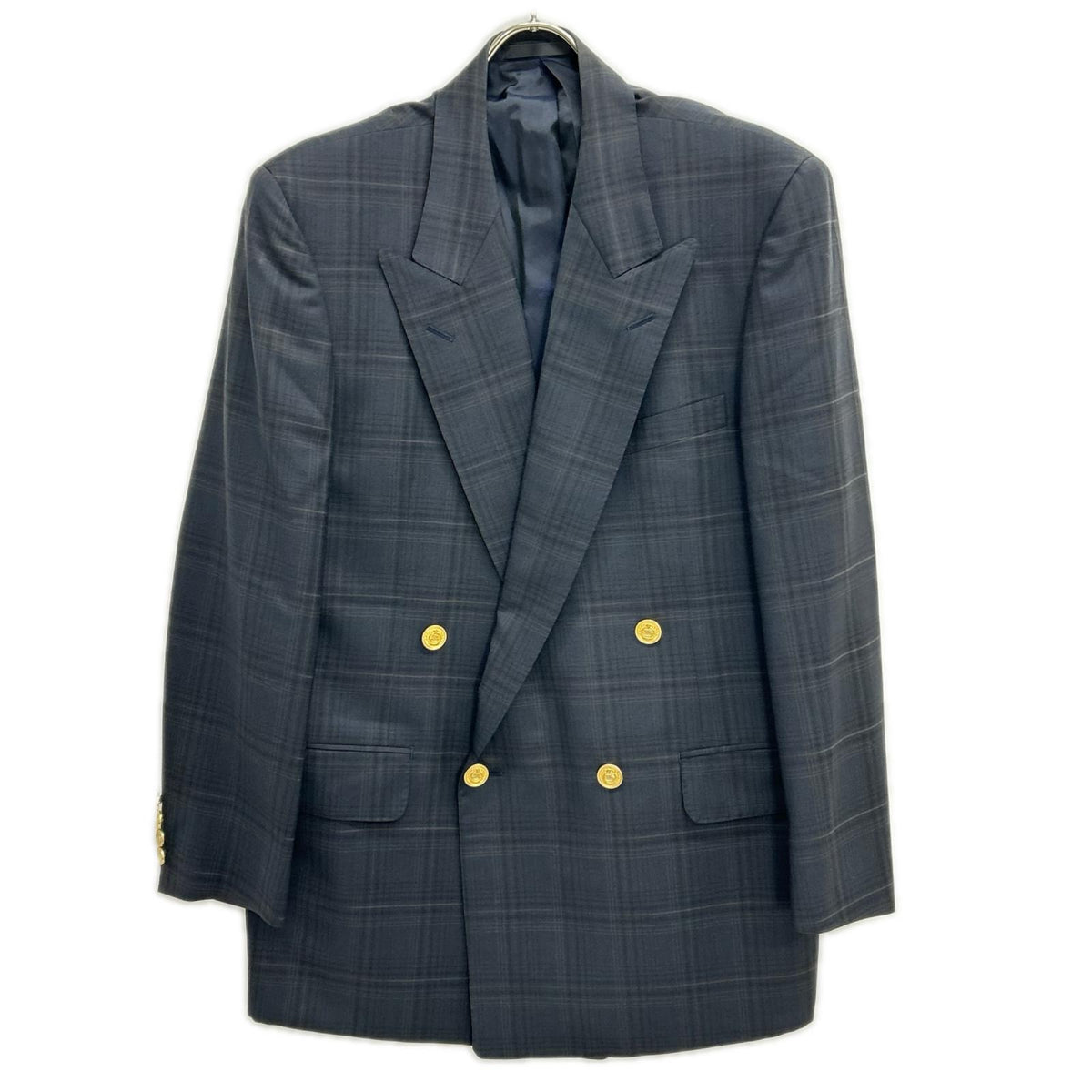 Burberry's バーバリーズ ネイビー チェック ウールモヘア ダブル ブレザー ジャケット ジャケット
