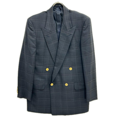 Burberry's バーバリーズ ネイビー チェック ウールモヘア ダブル ブレザー ジャケット ジャケット
