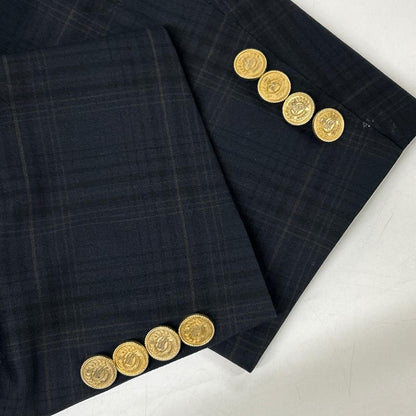 Burberry's バーバリーズ ネイビー チェック ウールモヘア ダブル ブレザー ジャケット ジャケット