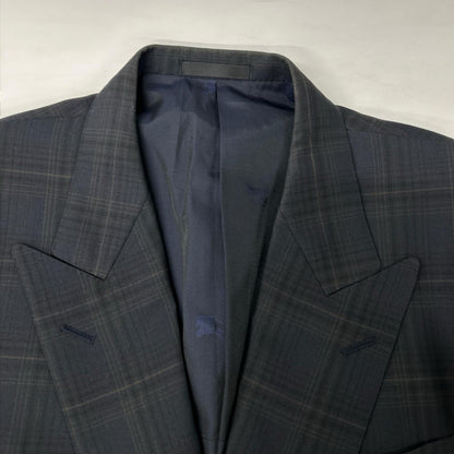 Burberry's バーバリーズ ネイビー チェック ウールモヘア ダブル ブレザー ジャケット ジャケット