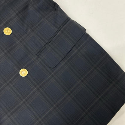 Burberry's バーバリーズ ネイビー チェック ウールモヘア ダブル ブレザー ジャケット ジャケット