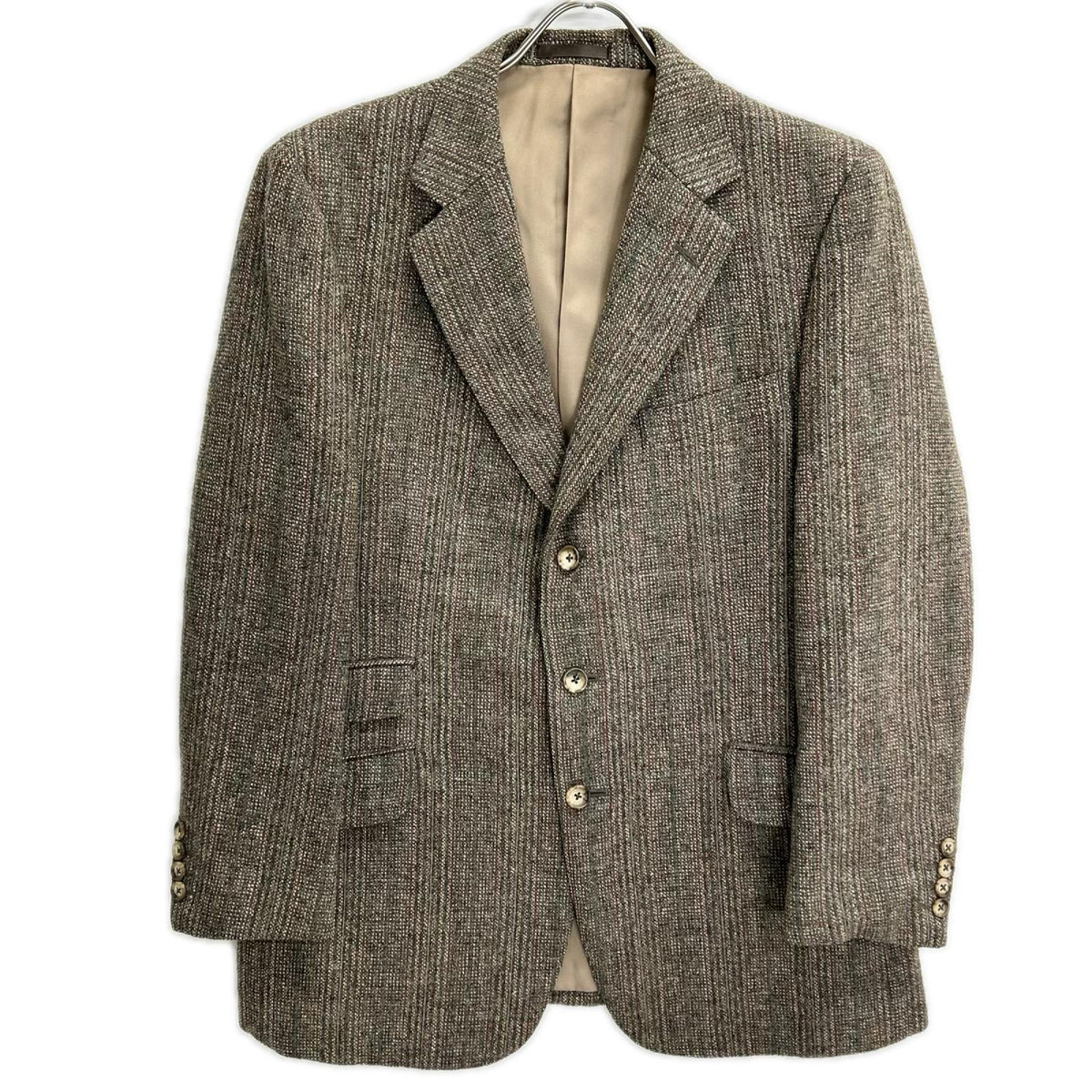 Burberry's バーバリーズ グレー チェック ツイード シングル ジャケット スーツ スーツ セットアップ