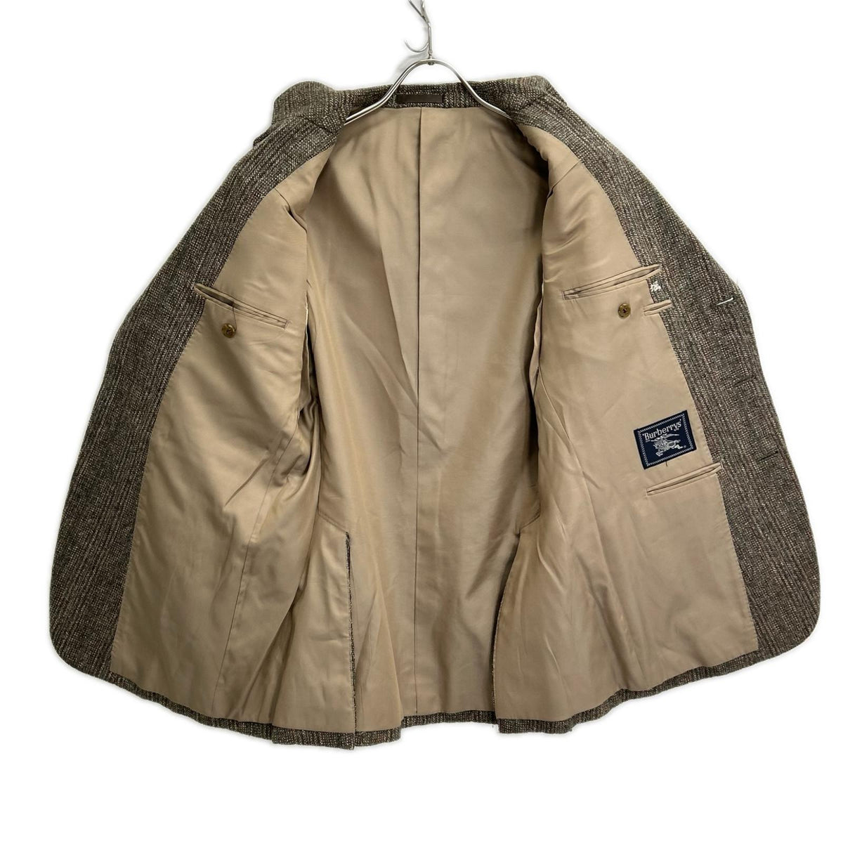 Burberry's バーバリーズ グレー チェック ツイード シングル ジャケット スーツ スーツ セットアップ