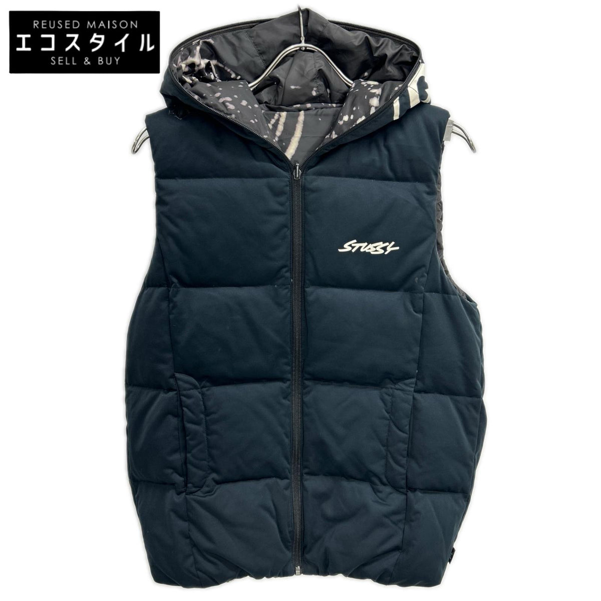 stussy ステューシー DFL-3980ST ×DESCENTE ネイビー リバーシブル ダウンベスト ベスト
