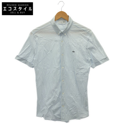 Lacoste ラコステ PH792E スカイブルー ストライプ スリムフィット ボタンダウンポロシャツ トップス