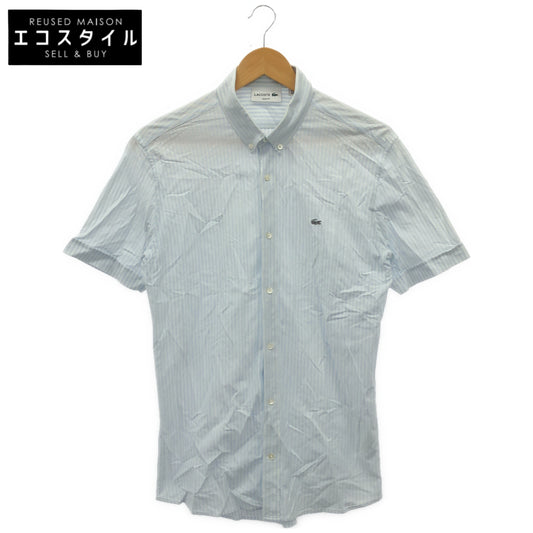 Lacoste ラコステ PH792E スカイブルー ストライプ スリムフィット ボタンダウンポロシャツ トップス