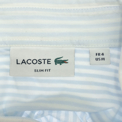 Lacoste ラコステ PH792E スカイブルー ストライプ スリムフィット ボタンダウンポロシャツ トップス