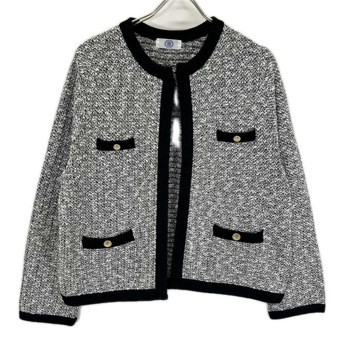 J.PRESS ジェイプレス KRGTGS0015 ホワイト×ブラック TWEED ニット ジャケット ジャケット