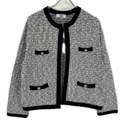 J.PRESS ジェイプレス KRGTGS0015 ホワイト×ブラック TWEED ニット ジャケット ジャケット
