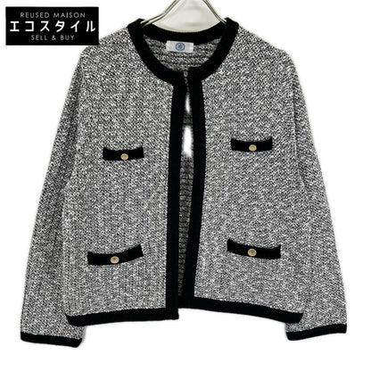 J.PRESS ジェイプレス KRGTGS0015 ホワイト×ブラック TWEED ニット ジャケット ジャケット