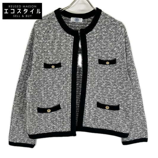 J.PRESS ジェイプレス KRGTGS0015 ホワイト×ブラック TWEED ニット ジャケット ジャケット