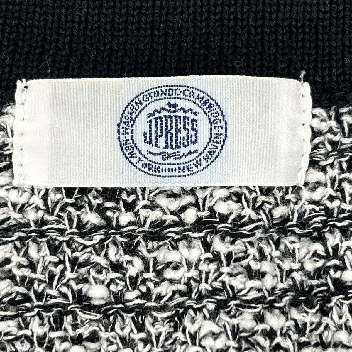 J.PRESS ジェイプレス KRGTGS0015 ホワイト×ブラック TWEED ニット ジャケット ジャケット