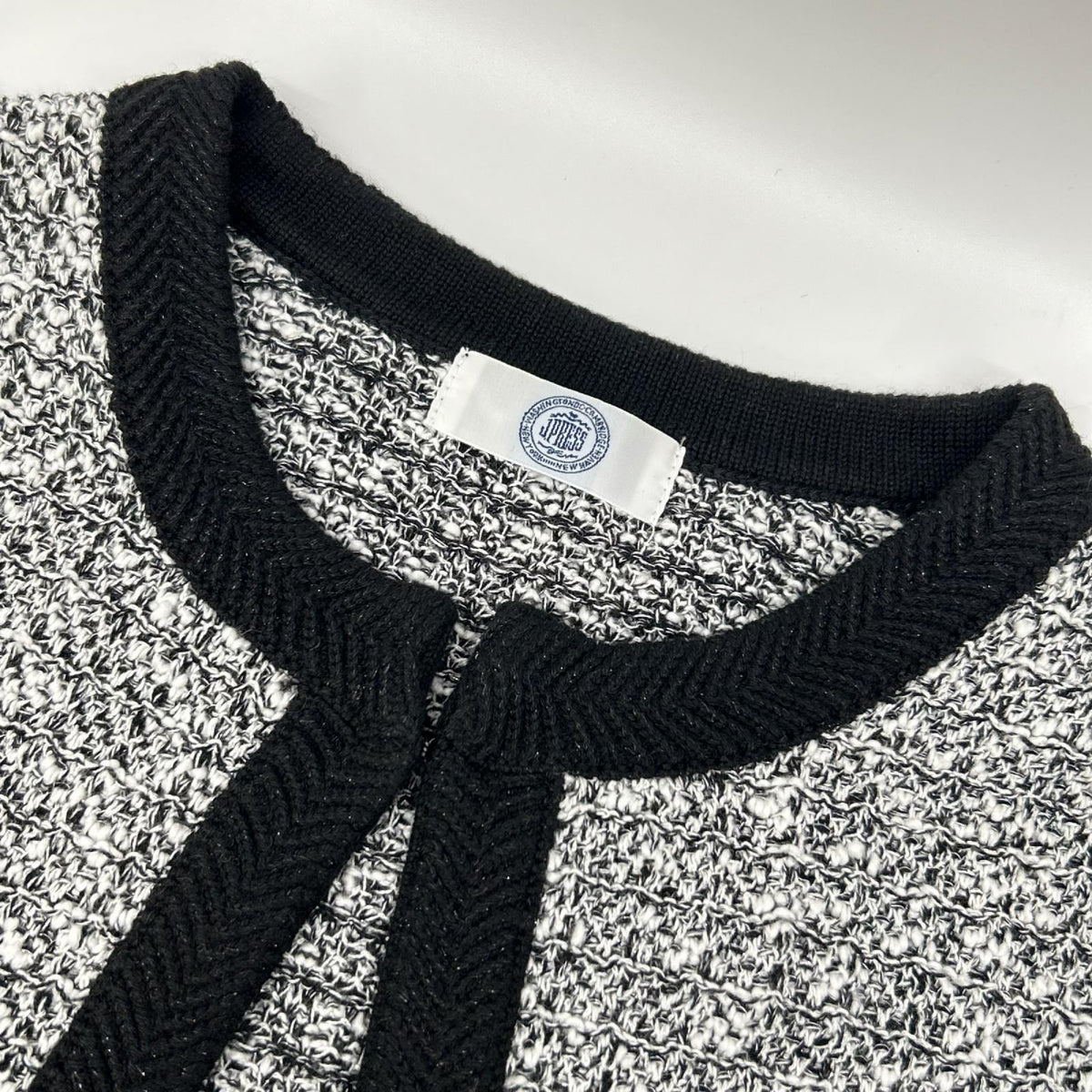 J.PRESS ジェイプレス KRGTGS0015 ホワイト×ブラック TWEED ニット ジャケット ジャケット
