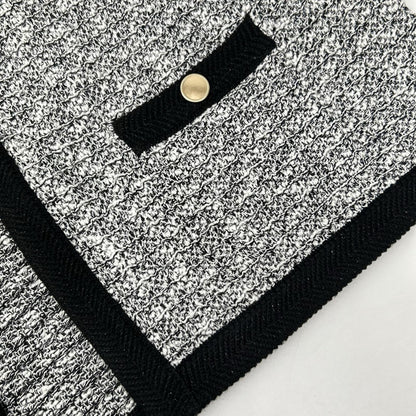 J.PRESS ジェイプレス KRGTGS0015 ホワイト×ブラック TWEED ニット ジャケット ジャケット