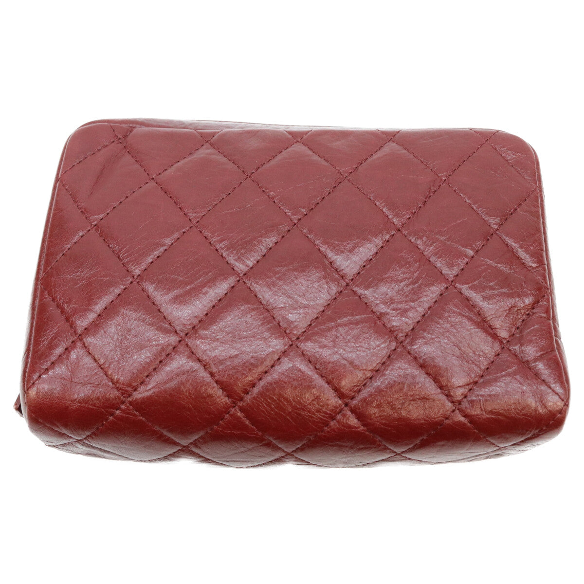 CHANEL シャネル 12番 A34717 ボルドー エイジドレザー カンボンライン コットンクラブ コスメポーチ ポーチ