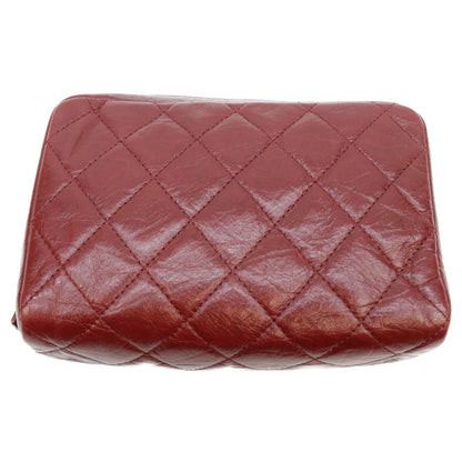 CHANEL シャネル 12番 A34717 ボルドー エイジドレザー カンボンライン コットンクラブ コスメポーチ ポーチ