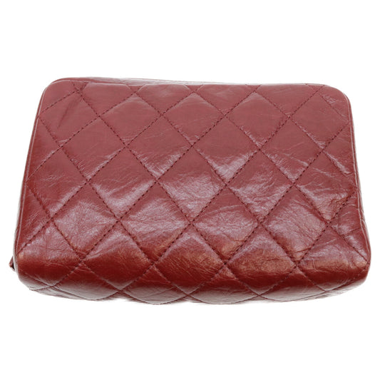 CHANEL シャネル 12番 A34717 ボルドー エイジドレザー カンボンライン コットンクラブ コスメポーチ ポーチ