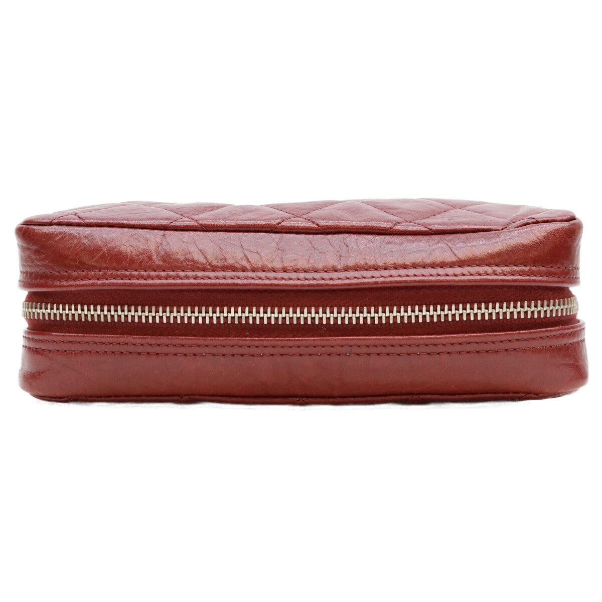 CHANEL シャネル 12番 A34717 ボルドー エイジドレザー カンボンライン コットンクラブ コスメポーチ ポーチ