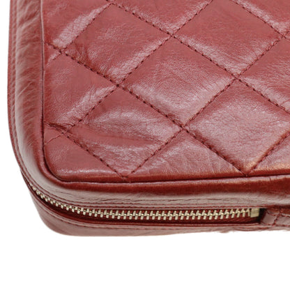 CHANEL シャネル 12番 A34717 ボルドー エイジドレザー カンボンライン コットンクラブ コスメポーチ ポーチ
