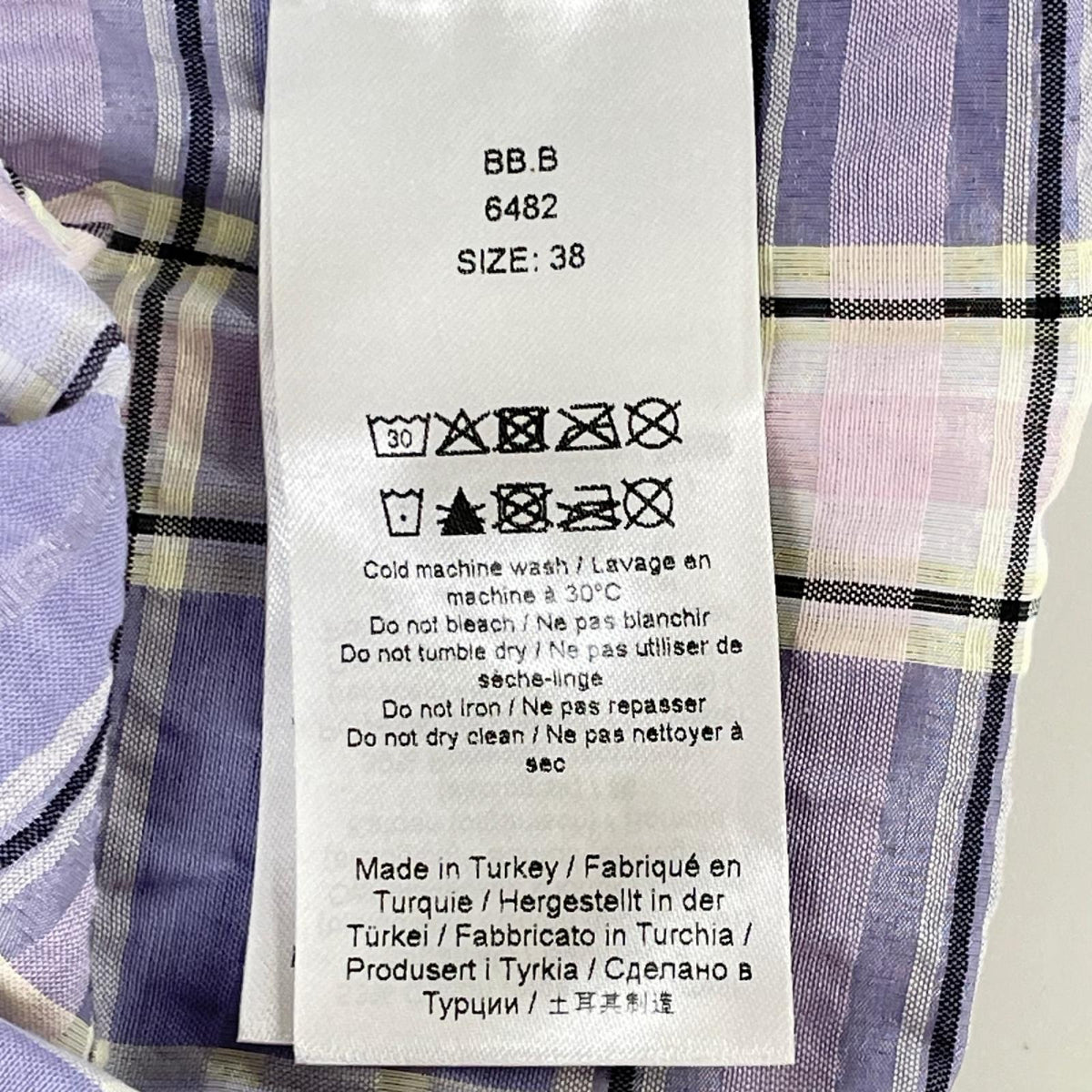 GANNI ガニー F7075 ライトパープル チェック シアサッカー ノースリーブシャツ トップス