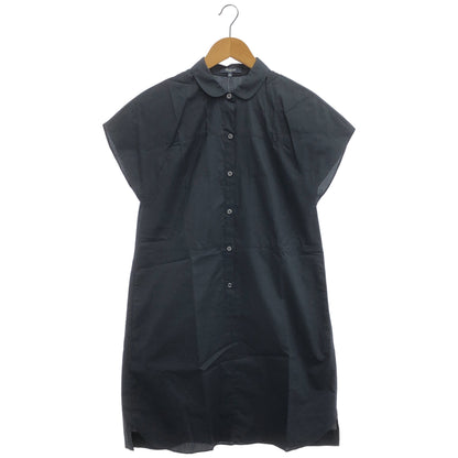 MADEWELL メイドウェル ネイビー コットン キャップスリーブ フロントボタン ブラウスワンピース トップス