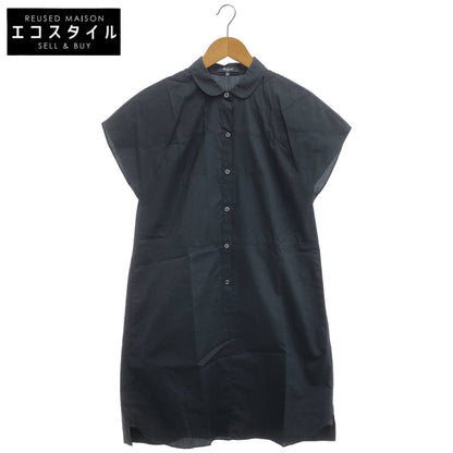 MADEWELL メイドウェル ネイビー コットン キャップスリーブ フロントボタン ブラウスワンピース トップス