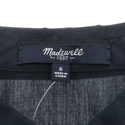 MADEWELL メイドウェル ネイビー コットン キャップスリーブ フロントボタン ブラウスワンピース トップス