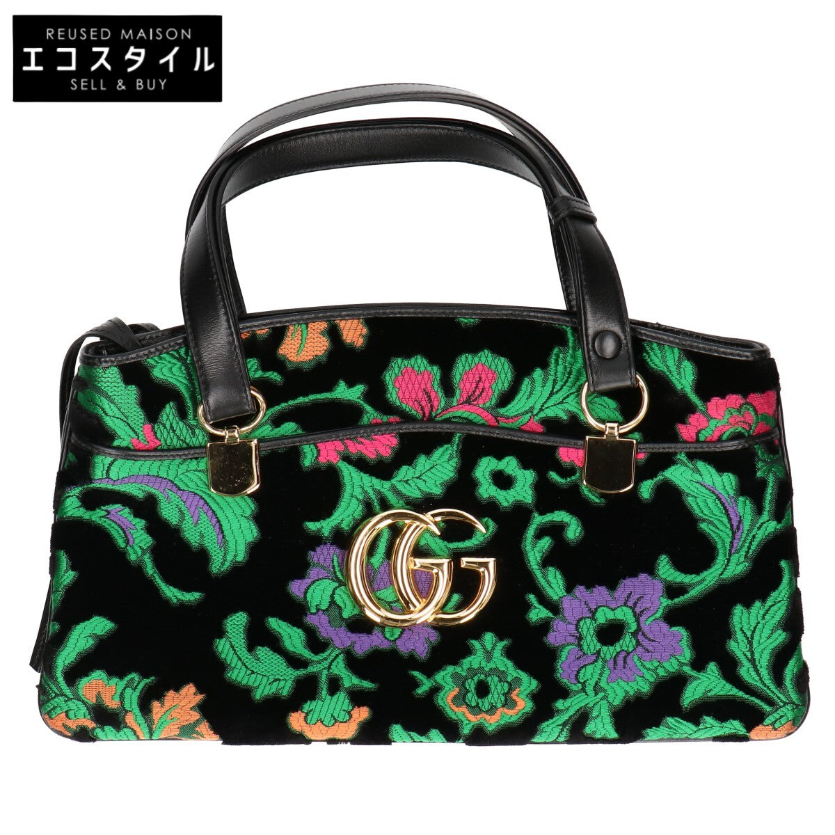 GUCCI グッチ 550130 ベロア刺繍 アリー ハンドバッグ