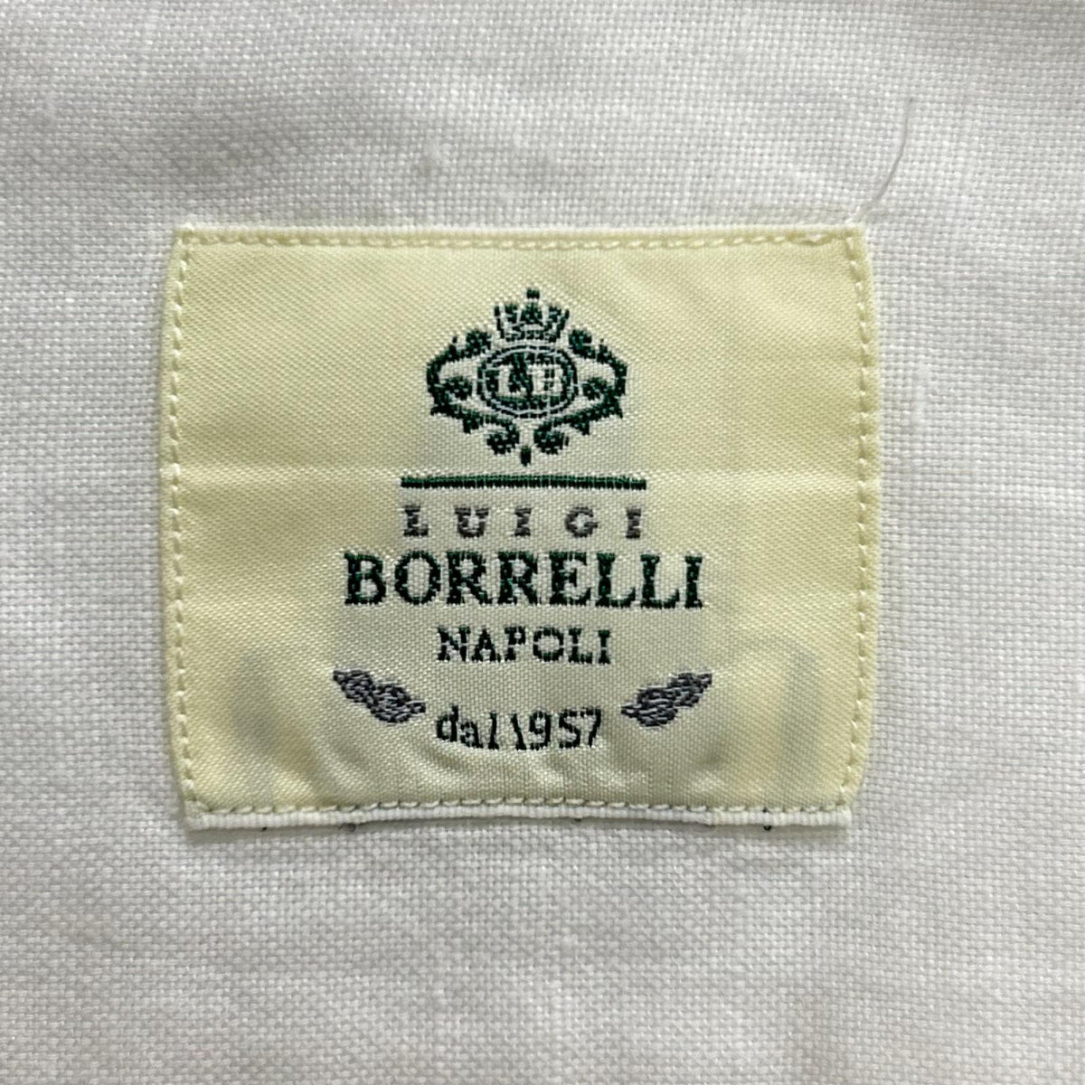 BORRELLI ボレッリ ホワイト リネン混 ドレスシャツ トップス