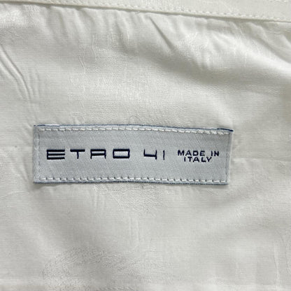 ETRO エトロ 171-1K528-6137 ホワイト コットン 総柄 半袖シャツ トップス