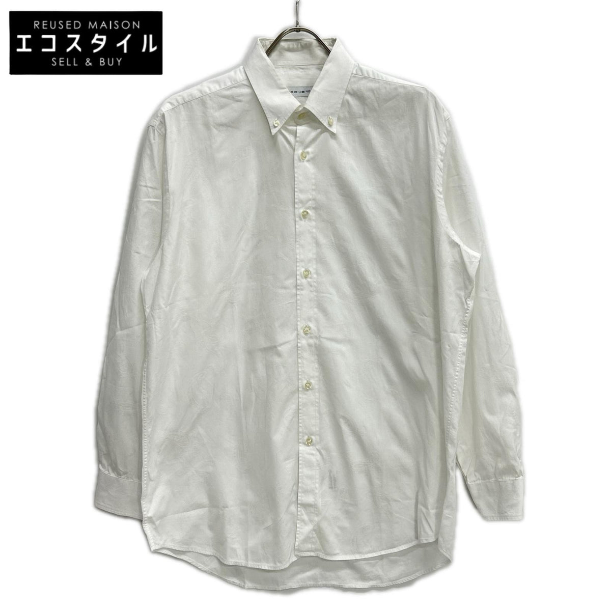 ETRO エトロ 161-1K320-6227 ホワイト コットン ペイズリー ドレスシャツ トップス