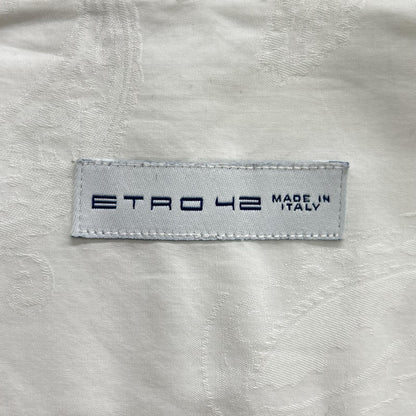 ETRO エトロ 161-1K320-6227 ホワイト コットン ペイズリー ドレスシャツ トップス
