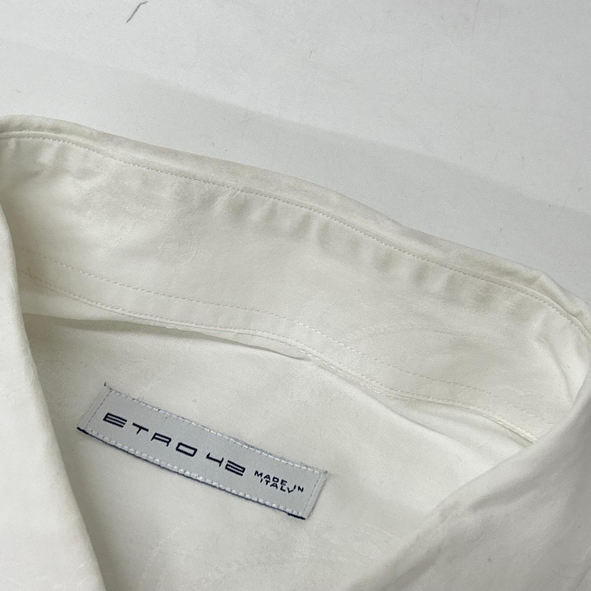 ETRO エトロ 161-1K320-6227 ホワイト コットン ペイズリー ドレスシャツ トップス