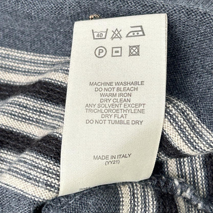 BURBERRY バーバリー グレー×ベージュ ボーダー メリノウール ニットトップス トップス