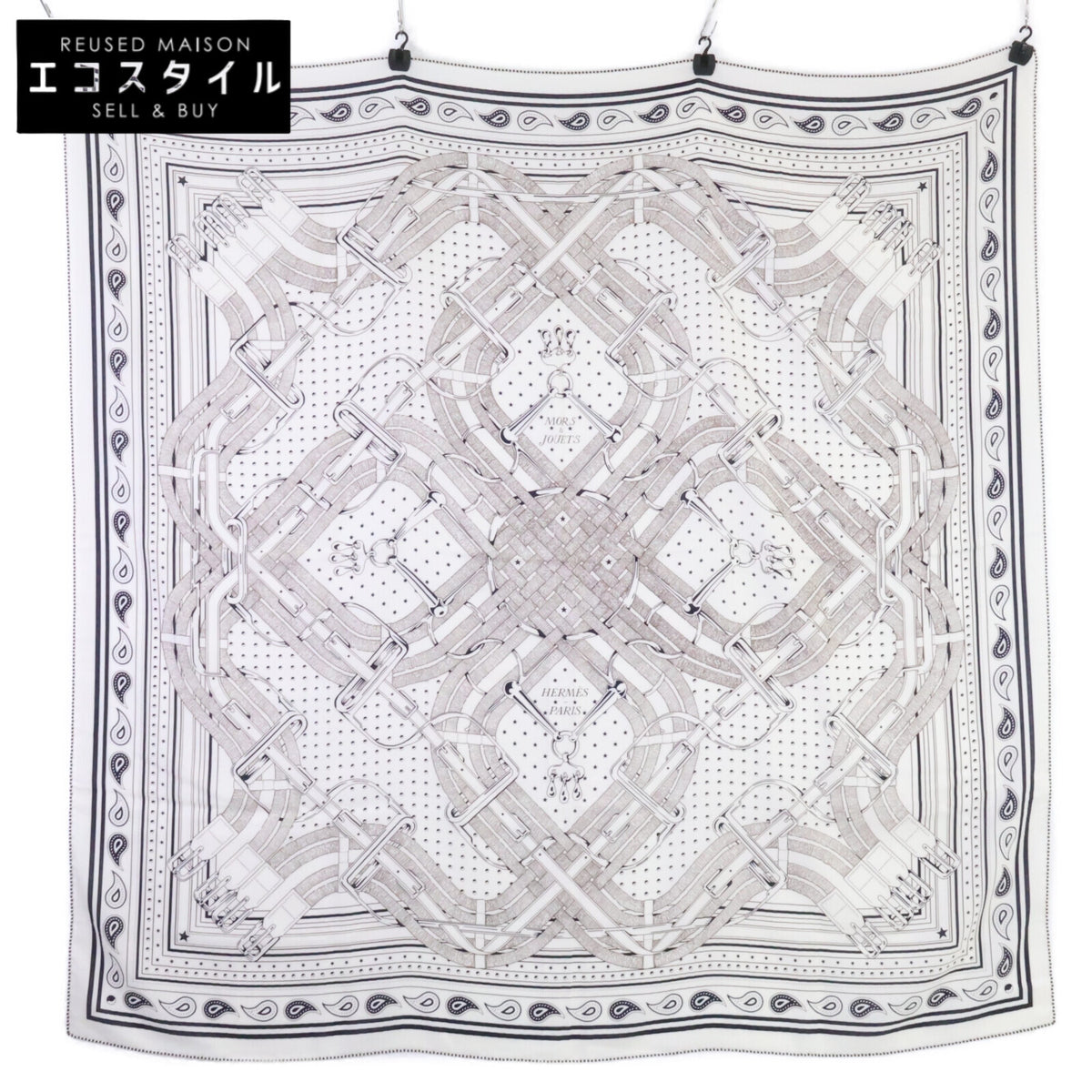 HERMES エルメス 美品 26SS Mors a Jouets カシミヤシルク カレジェアン140 スカーフ