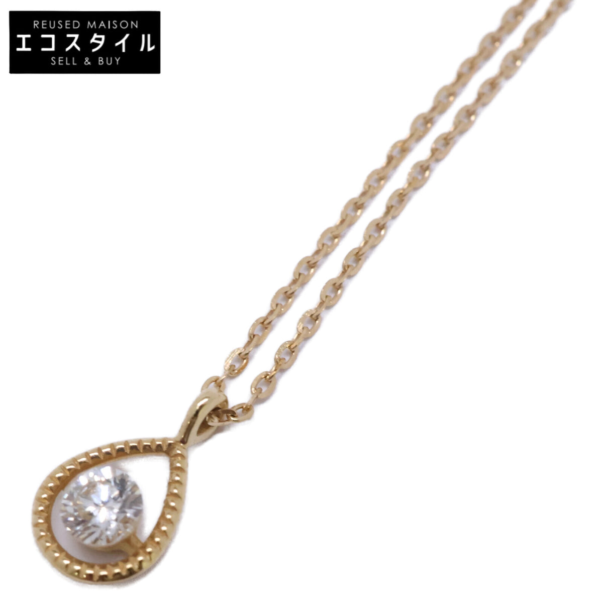 agete アガット 【美品】10254116861 K18 0.08 ダイヤモンド ネックレス