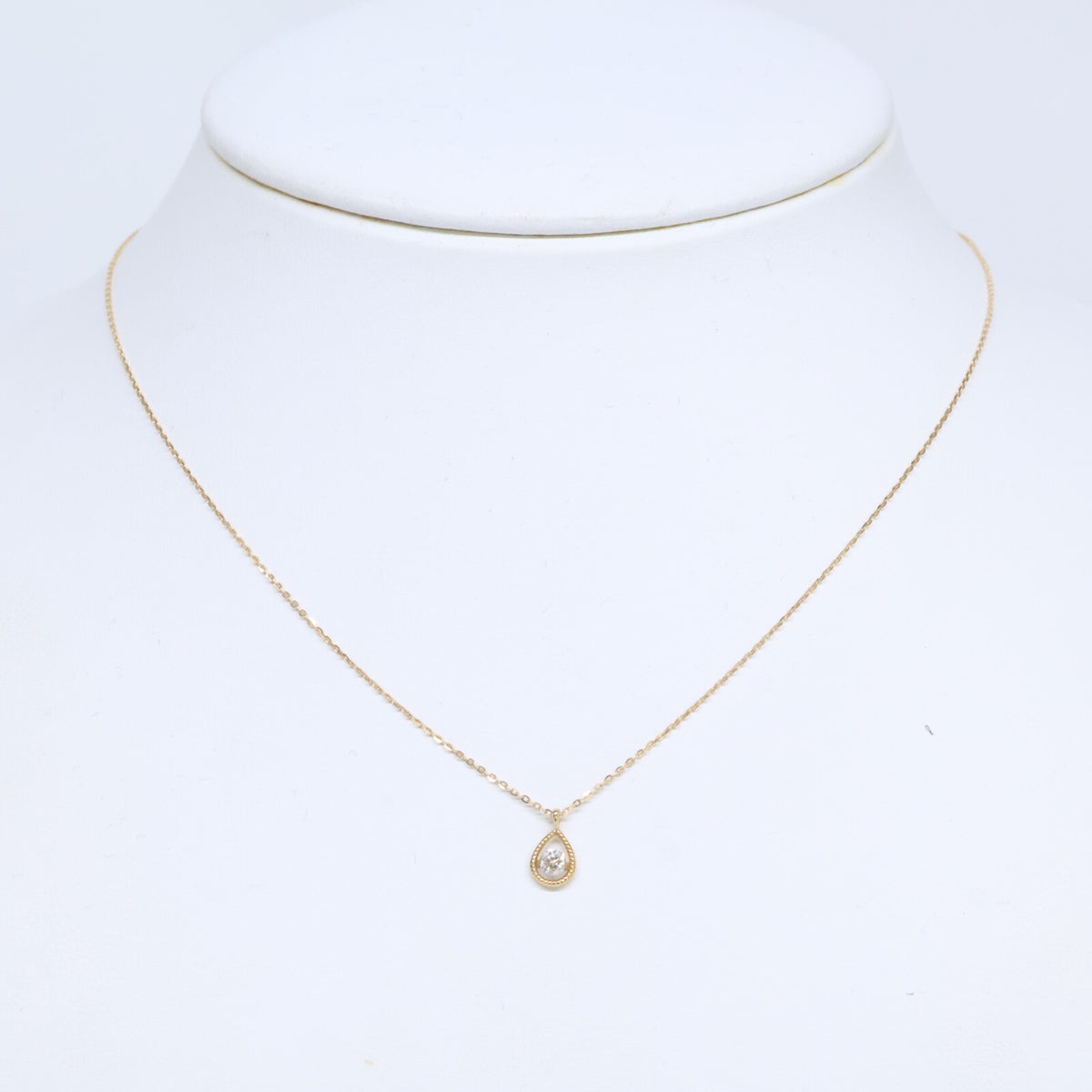 agete アガット 【美品】10254116861 K18 0.08 ダイヤモンド ネックレス